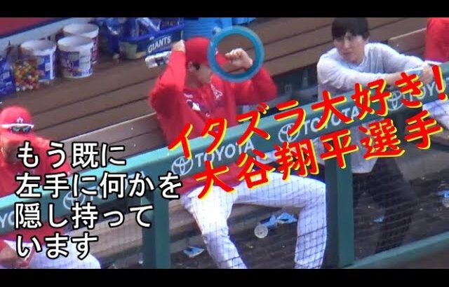 イタズラ大好き～！【大谷翔平選手】Shohei Ohtani【Mischief】vs Rangers 2019/04/07