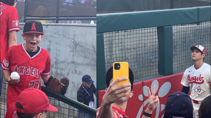 WATCH Shohei Ohtani makes kids day as he heads to the bullpen