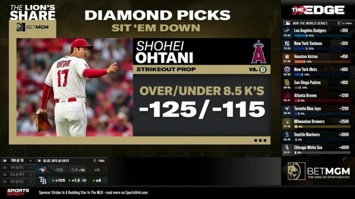 MLB Strikeout Props: Shohei Ohtani Over 8.5 (-125)