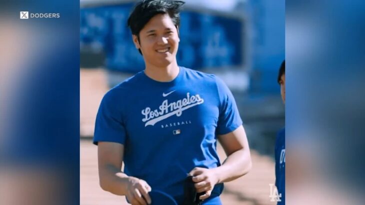 It’s almost Sho-time! Shohei Ohtani seen practicing in his Dodger gear