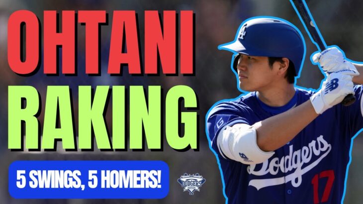 Shohei Ohtani Hits 5 Home Runs in 5 Swings During Batting Practice!