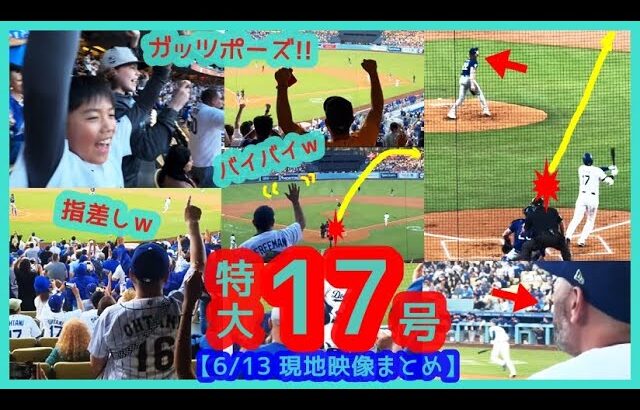 ⚾大谷翔平 2試合連続！特大17号ソロ本塁打でドジャスタが揺れるｗ【現地映像まとめ】（2024.6.13 Dodgers 2-3 Rangers）