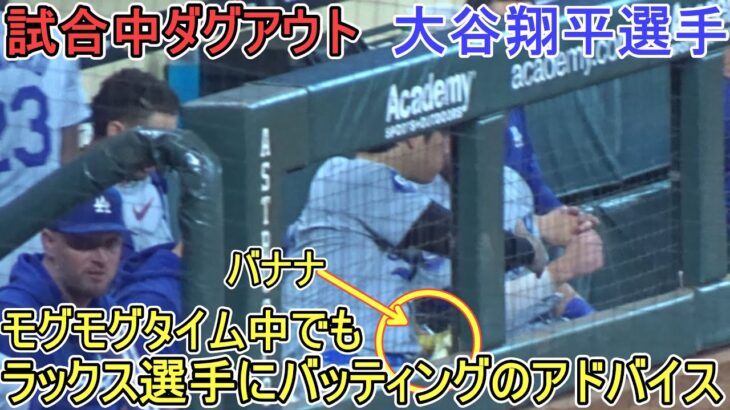 試合中ダグアウト～モグモグタイム中でもラックス選手にアドバイス～【大谷翔平選手】対アストロズ～シリーズ最終戦～Shohei Ohtani vs Astros 2024