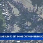 Dodger fans line up for Shohei Ohtani bobblehead hours before first pitch