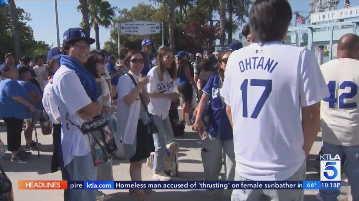 Thousands of fans line up at Dodger Stadium for Shohei Ohtani bobblehead