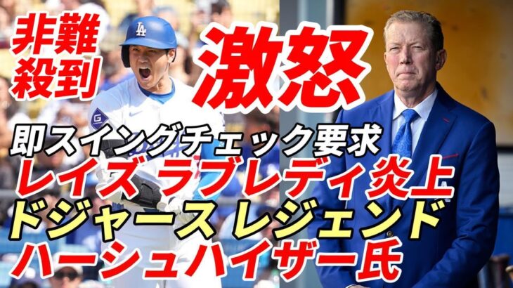 【大谷翔平】ドジャース レジェンド ハーシュハイザー氏 レイズ ラブレディに激怒！「即スイングチェック要求」「意図的でなかったというのが問題ではない。内角に投げるコントロールがないなら内角に投げるな」