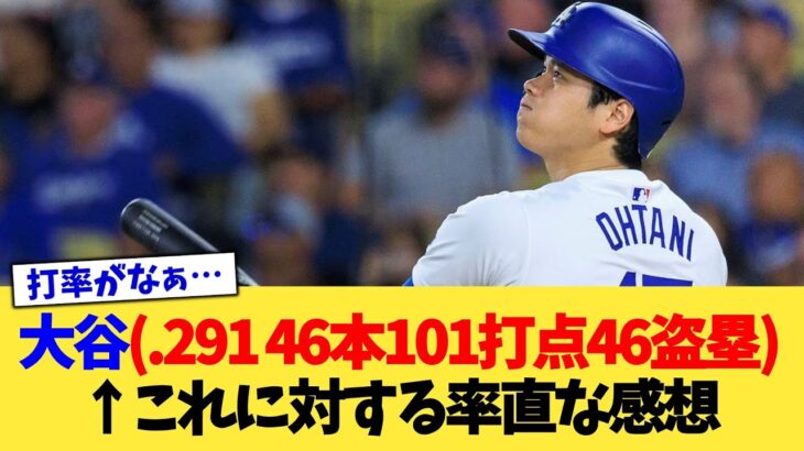 大谷翔平(.291 46本 101打点 46盗塁)←これに対する率直な感想【なんJ プロ野球反応集】【2chスレ】【5chスレ】