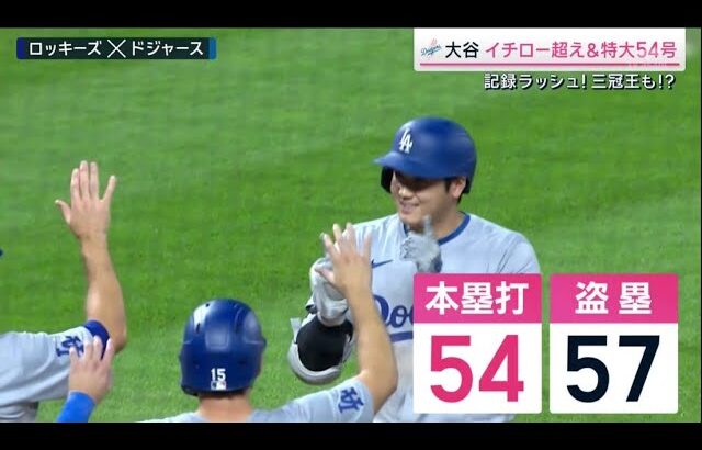 9月28日 大谷翔平 特大54号&盗塁イチロー超え “伝説のシーズン”続く 三冠王の可能性も 栗山英樹氏が選んだ「驚愕のHR」変わらない“大谷翔平らしさ”