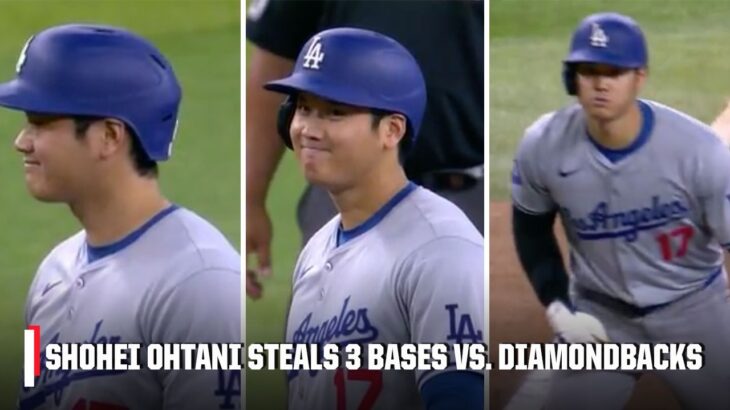 Shohei Ohtani STEALS 3 BASES vs. Diamondbacks for No. 44, 45 & 46 on the season | ESPN MLB