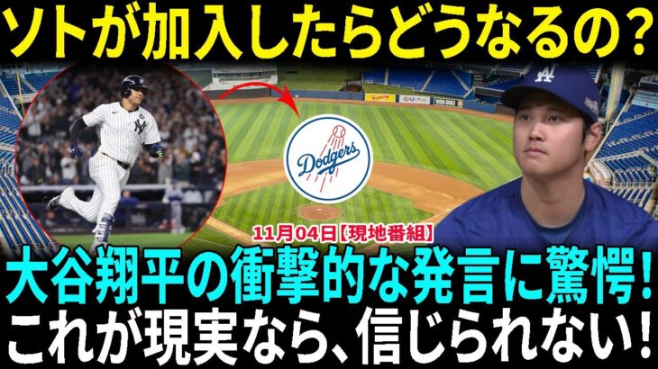 大谷翔平がホアン・ソトのドジャース加入に関する驚愕のコメント！　1000億円契約の可能性も…天才ソトが契約する球団は　近づく争奪戦のゴング！【海外の反応】【日本語翻訳】