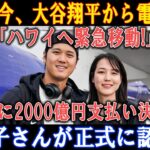 【速報】たった今、大谷翔平から電撃宣言!「ハワイへ緊急移動!」遂に2000億円支払い決定! 真美子さんが正式に認めた!