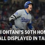 LIVE: Shohei Ohtani’s 50th home run ball is displayed in Taiwan after selling for $4.3 million