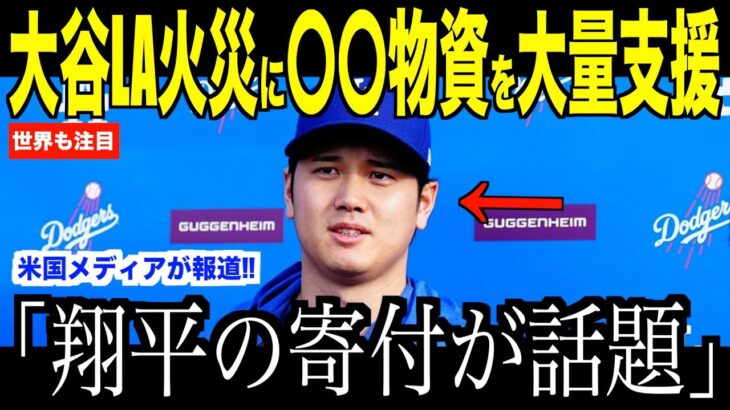 大谷翔平LA火事に寄付した大量の〇〇物資が話題に…地元米国メディアから称賛の声【海外の反応 MLBメジャー 野球】