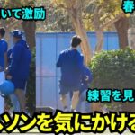 キムヘソンのトレーニングを見学に来た大谷！肩を抱いて激励する大谷先輩！！【現地映像】2025年2月12日スプリングトレーニング