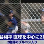 【詳報】大谷翔平、直球を中心に21球 2度目のブルペン入り