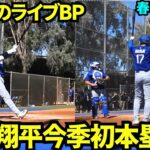 大谷翔平今シーズン初本塁打！キャンプ2度目のライブBPで放った1発！！【現地映像】2025年2月27日スプリングトレーニング