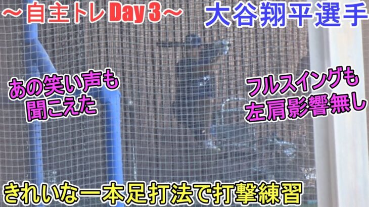 楽しくバッティング練習～一本足打法でも打った～【大谷翔平選手】あの笑い声も聞こえた！～自主トレ Day ３～Shohei Ohtani 2025  Spring Training