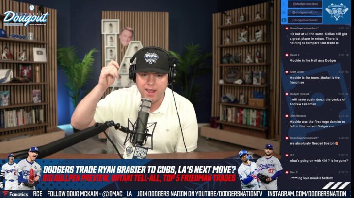 Dodgers Trade Ryan Brasier to Cubs! Shohei Ohtani Opens Up, Bullpen Preview, Top 5 Trades & More!