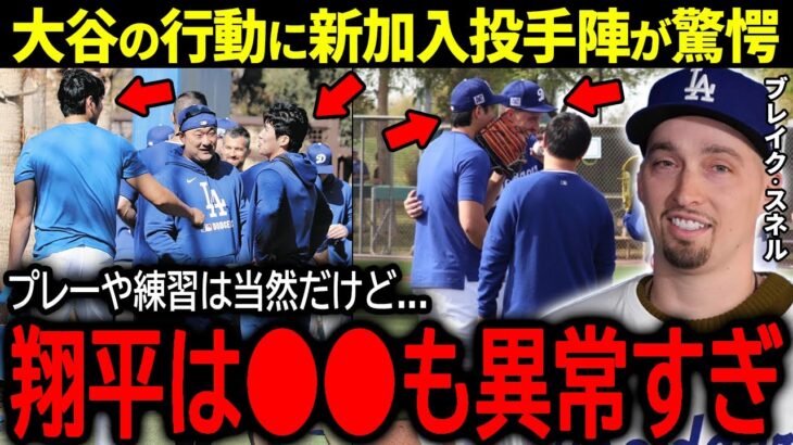 【大谷翔平】ドジャース新加入の投手陣がキャンプで目撃した大谷の”ある行動”に驚愕！「翔平はスター選手なのに…」【海外の反応/MLB /野球】