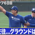 大谷翔平 練習グラウンドがわからず右往左往…チームメイトに呼び戻される姿も【MLBキャンプ/ドジャース】