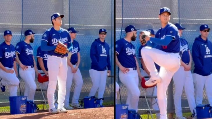 Shohei Ohtani Throws First Bullpen of Spring Training!