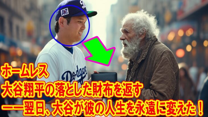 ホームレスが大谷翔平の落とした財布を返す――翌日、大谷が彼の人生を永遠に変えた！