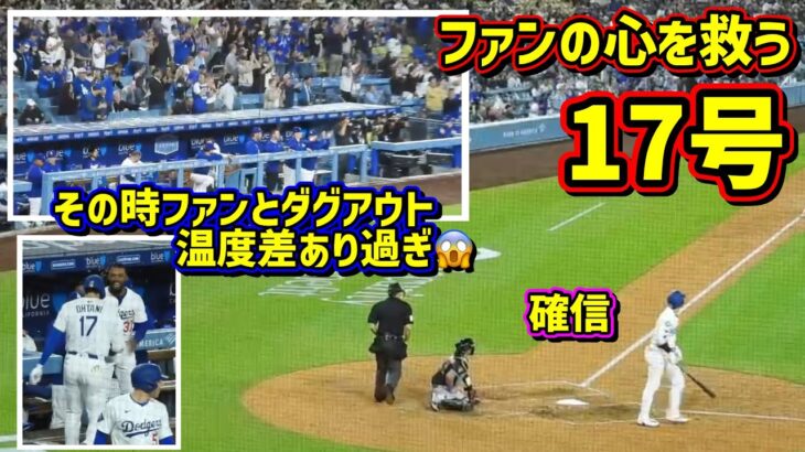 17号‼️ファンの心が救われたホームラン😊その時ダグアウトは…😓【現地映像】5/19vsDバックスShoheiOhtani Homerun