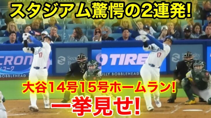 スタジアム驚愕の2連発！大谷翔平14号15号一挙見せ！現地映像