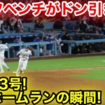 メッツベンチがドン引き！大谷23号豪快ホームランの瞬間！現地映像