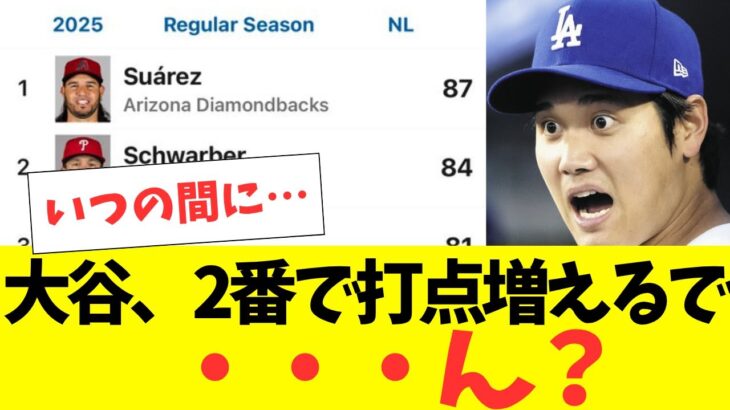 大谷「2番だと打点が増えるで！」現在のランキングがとんでもない事に・・・