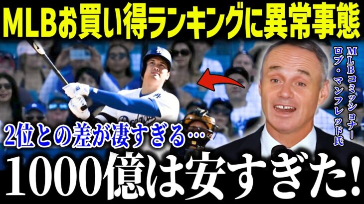 【大谷翔平】MLBお買い得ランキング2位との差に全米驚愕「次元が違いすぎる…」1000億円でもお買い得な理由に全米衝撃？【海外の反応/MLB/メジャー/野球】