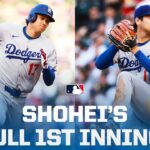 Shohei Ohtani triples AND strikes out two batters in 1st inning! (FACES MIKE TROUT)  | 大谷翔平ハイライト