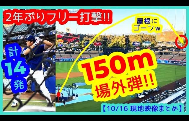 【⚾️大谷翔平 2年ぶりフリー打撃】150m場外弾に同僚どよめきｗ快音連発14本柵越え復調アピール【現地映像まとめ】（2025.10.16 Dodger Stadium）