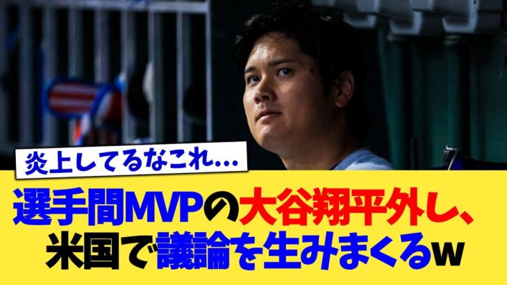 選手間MVPの大谷翔平外し、米国で議論を生みまくるw【なんJ プロ野球反応集】【2chスレ】【5chスレ】