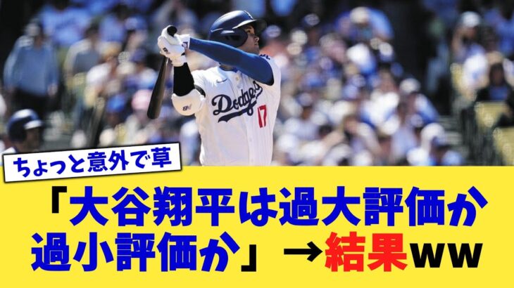 「大谷翔平は過大評価か過小評価か」→結果ww