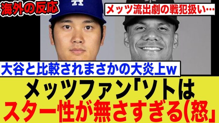 メッツファン「ほぼ同じ年棒なのに大谷とフアンソトの加入後の現状があまりにも違う！」→まさかの大炎上へwwww