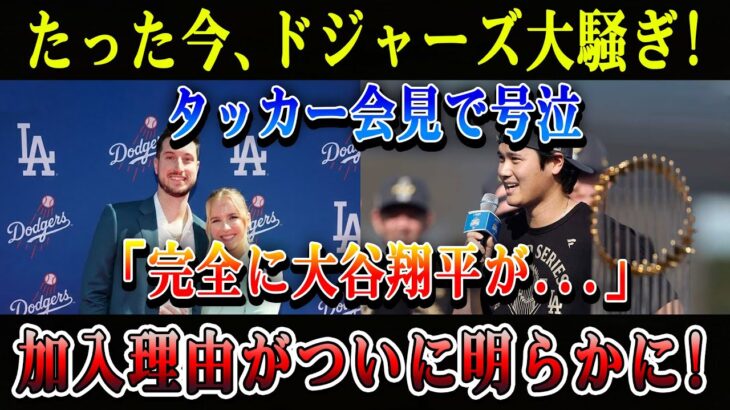 【速報】ドジャース大騒ぎ!! タッカー会見で号泣「完全に大谷翔平が…」加入理由が衝撃すぎる!!