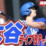 【現地速報2.19】大谷翔平　3度目のライブBPで中前打　ベシアには空振り三振　22日敵地エンゼルス戦で初陣