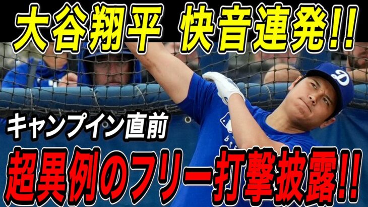 大谷翔平 自主トレで”超異例”のフリー打撃を披露！！６連発含む１０本の柵越えに周囲も唖然！ＷＢＣ＆ＭＬＢ開幕へ向け順調な調整ぶり！ドジャースキャンプ【2月12日】【MLB/大谷翔平/海外の反応】