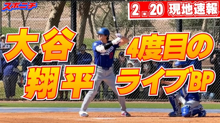 【大谷翔平2月20日現地速報】今キャンプ4度目のライブBP!!