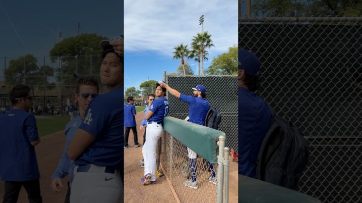 Alex messing with Shohei. 😂 #dodgers #sports #losangeles #funny