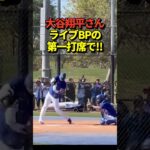大谷翔平投手がライブBPの第一打席に挑んだ結果！
