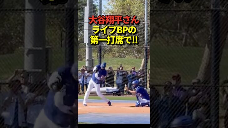 大谷翔平投手がライブBPの第一打席に挑んだ結果！