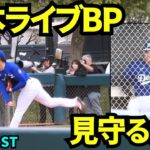 山本由伸が今季初ライブBPに参加！！大谷翔平もも山本のライブBPを見学しにきた！！ベンチで見ようとするも、特等席に移動して佐々木朗希と共に見学【現地映像】2026年2月13日 春季キャンプ