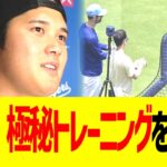 大谷翔平、キャンプで極秘トレーニングをする…