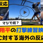 外国人「今の銃声？」大谷翔平の打撃練習の映像に対する海外の反応