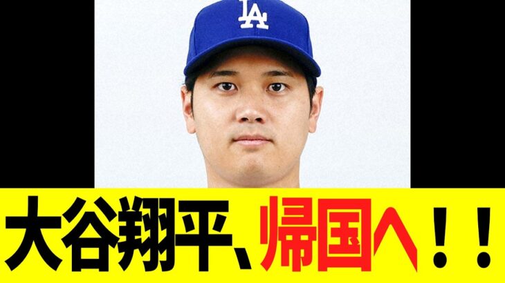 大谷翔平、帰国へ！！！！！