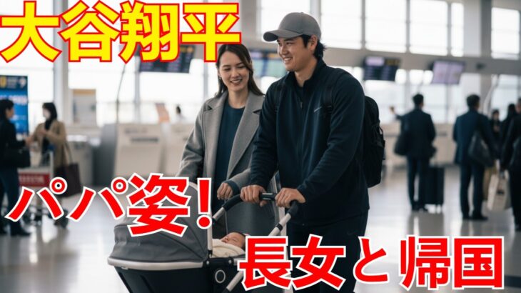 《長女が乗ったベビーカーを片手で》大谷翔平が帰国で見せた「パパ姿」羽田経由で日本入りした“ファミリー事情”