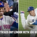 100 MPH STRIKEOUT 💨 Shohei Ohtani zips FB past Francisco Lindor after 11-pitch battle 👀 | ESPN MLB