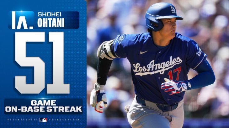 Shohei Ohtani extends his on-base streak to 51 GAMES with an RBI double! 🤩 | 大谷翔平